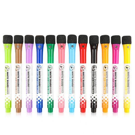 12-Color Magnetic Whiteboard Marker Set- Non-Toxic, Durable Dry Erase Pens Image