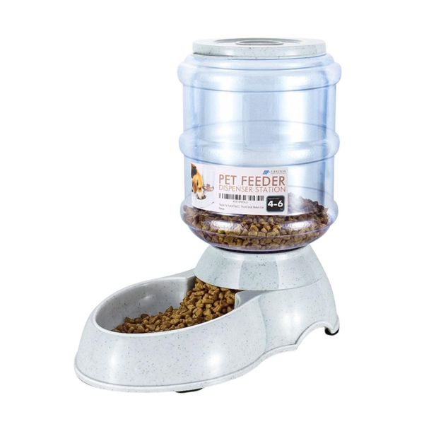 3.8L Gravity Pet Feeder Food Dispenser Automatic Replenish Dry Food Bowl