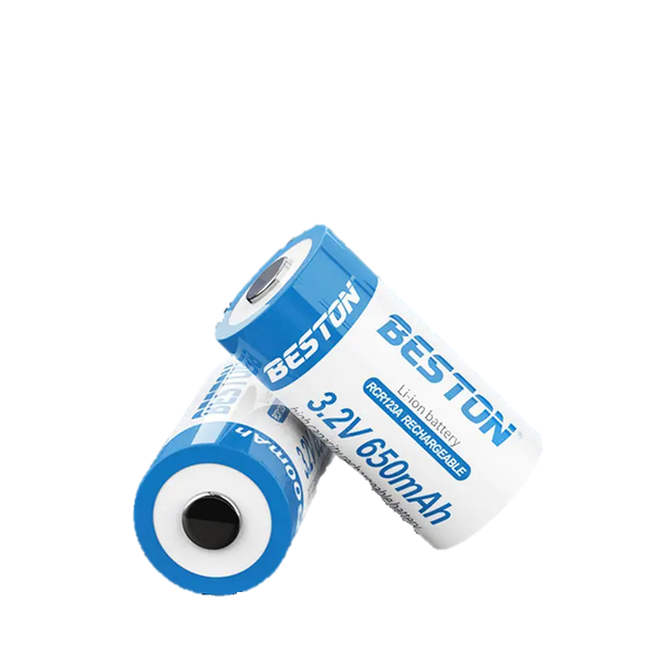 Beston CR123A Rechargeable LiFePO4 Battery | 16340 | 3.2V | 650mAh | 2 Pack