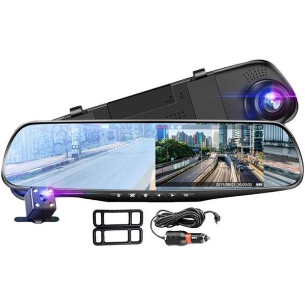 Mirror Dash Cam 1080P GPS/Dual Lens/Parking dashboard Camera Recorder