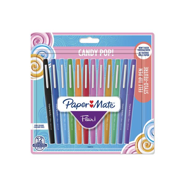 PAPER MATE Flair Candy Pop Medium 0.7mm 12 Assorted Markers