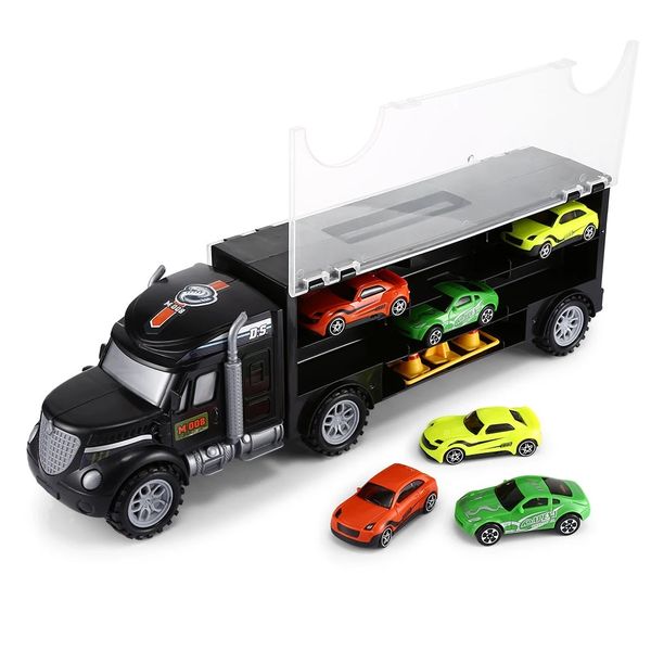 Toy Truck Carrier - Trailer Truck with 6 Toy Cars
