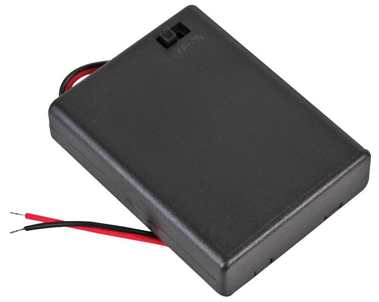 Multicomp Pro (MP000374) Battery Box, Switched, Wired, 4 x AAA