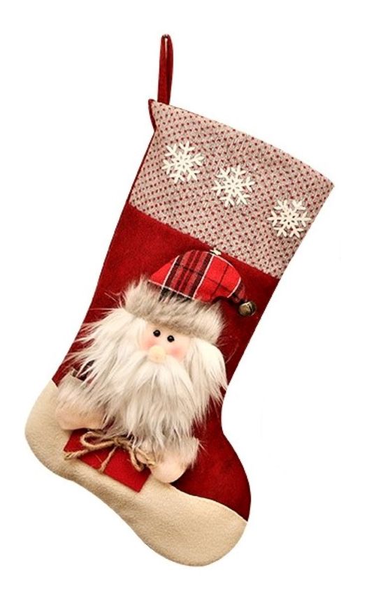 Christmas Stocking - Snowflake Santa with Ringing Bell | Shop Today