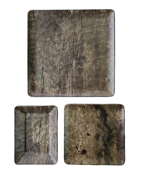 Square 12pc Dinnerset Melamine Antiquepine-Tableessentials-Crockerycentre