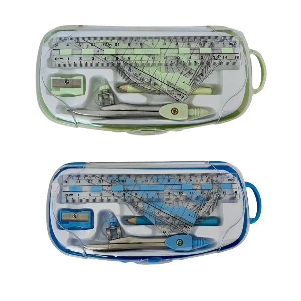 8 Piece Math Set In Plastic Box Blue & Green (Set of 2) | Shop Today ...