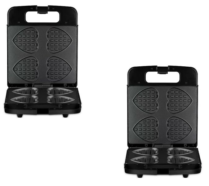 2 Pack-1400W Heart-Shaped Waffle Maker for Breakfast