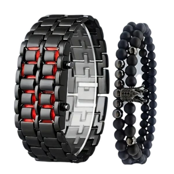 Men Metal Light Up Digital