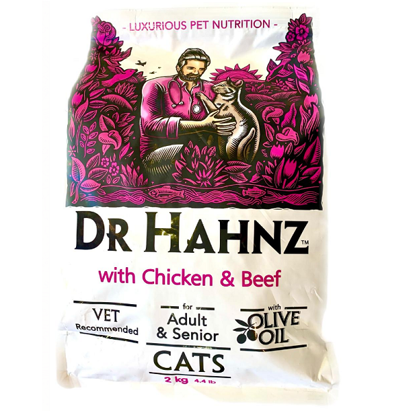 Dr Hahnz With Chicken & Beef Cat Food Adult & Senior Cat (2kg) | Buy ...