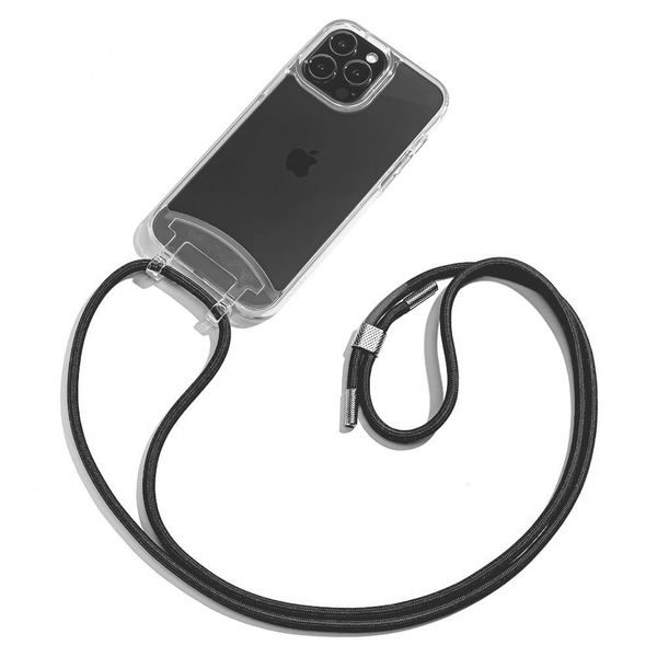 Transparent Cover for iPhone with Detachable Rope Crossbody Lanyard