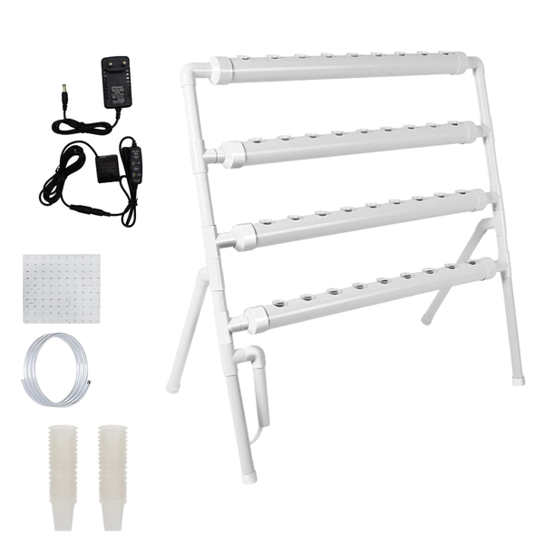 4-Tier PVC Hydroponic Growing System 36 Plant Sites with Pump