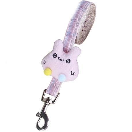 Adjustable cat leash pet small dog leash dog shaped harness-pink Image