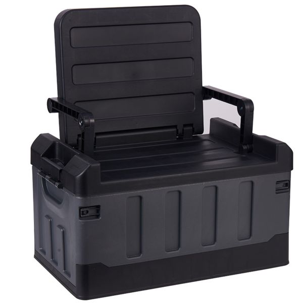 Versatile Foldable Seatable Camping Box Car Organizer With Lids Box Trunk
