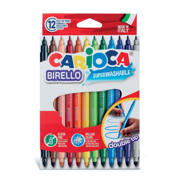 Carioca 12pc Double Sided Felt Tip Pens