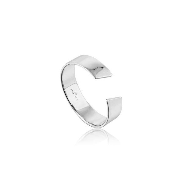 Ania Haie Geometry Wide Adjustable Ring - Rhodium