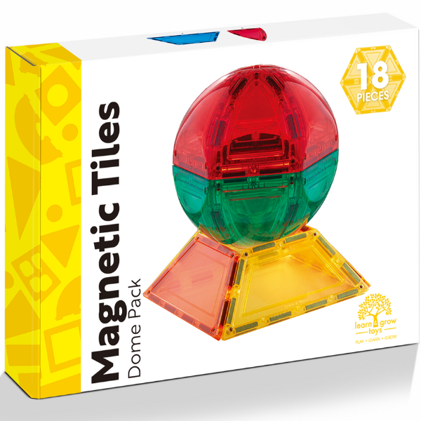 Learn and Grow Magnetic Tiles - Dome Pack - 18 Piece