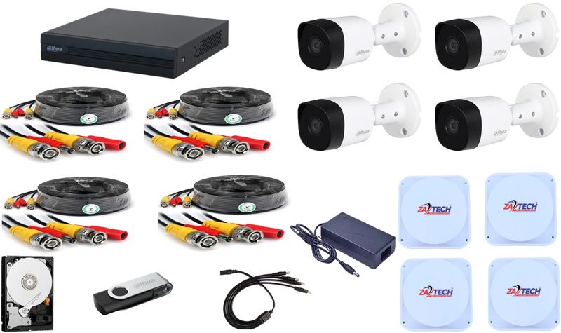 Dahua 4CH Bullet Kit With Junction Box And 1TB Hard Drive +Flash drive
