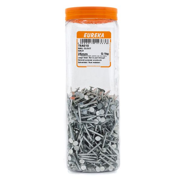 EUREKA Clout Nail Galvanised 25mm Q:1kg T6A010
