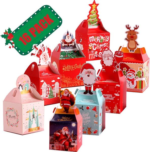 Merry Christmas Loot Party Boxes (4 Piece) - 2 Pack