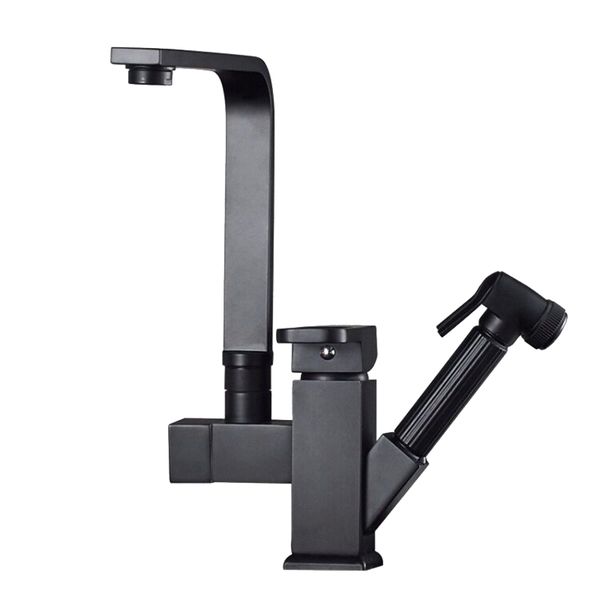 Portable Kitchen 360 Degree Rotation Hot &amp; Cold Pull Out Water Spray Tap