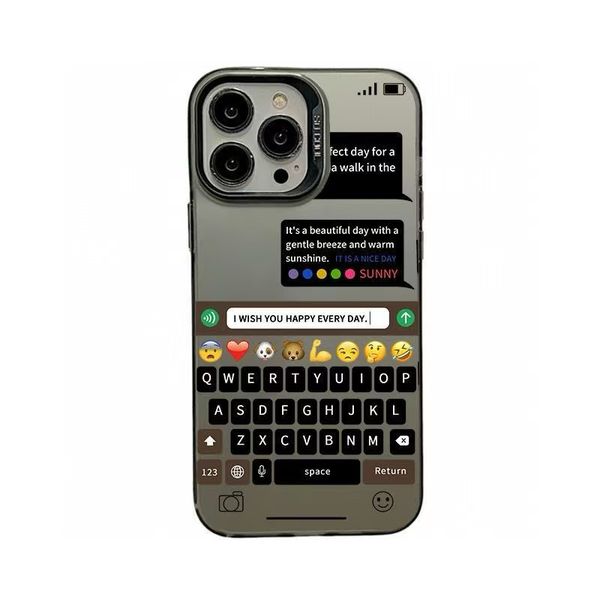 Stylish Keyboard Chat UI PC Phone Case Compatible with iPhone 12/13/14/15/Pro/Pro Max