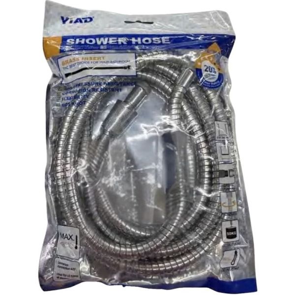 Premium Brass-Inset Shower Hose - Compatible with All Showers, 80 C Max
