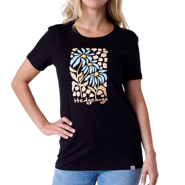 Hedgehogs-Ladies-Daffodil Ss Tee-Black