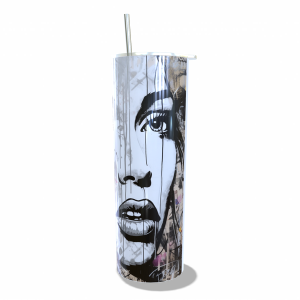 Tumbler with Abstract Face