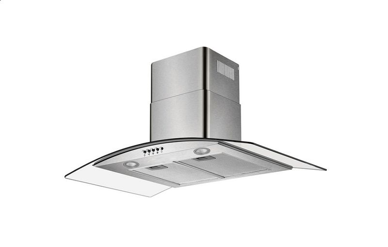 Falco - 90CM FAL-90-CGS CURVED GLASS S/STEEL CHIMNEY EXTRACTOR