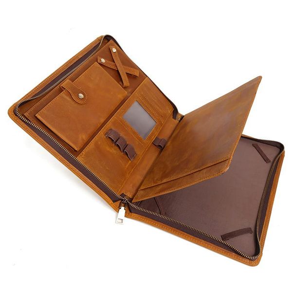 Genuine leather men's clutch bag, wallet, organizer for iPad tablets
