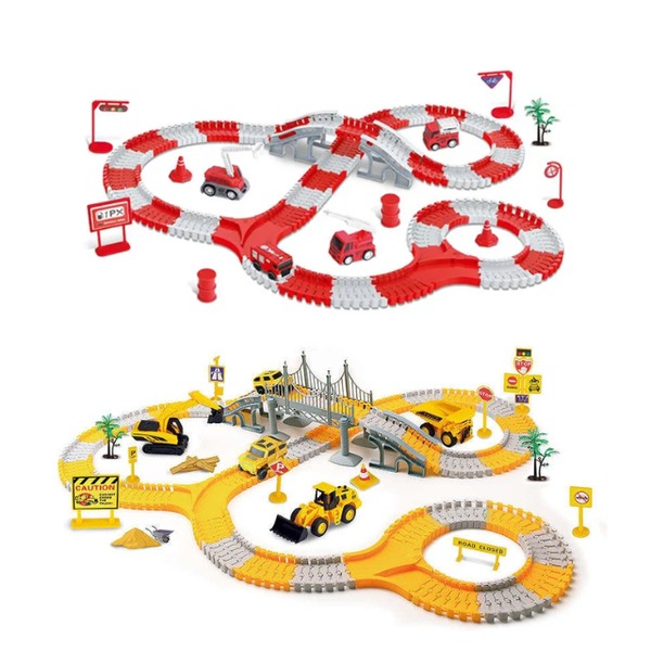 276-piece Construction Railway Track and 253-piece Fire Rescue Construction Sets