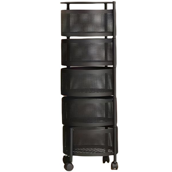 5-Tier Kitchen Storage Shelf Round Rotating Fruit Vegetable Storage Basket