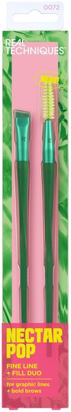 Real Techniques Nectar Pop Fine Line + Fill Makeup Brush Duo, 2 Piece Set