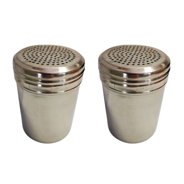 Stainless Steel Shakers - 7cm x 9cm - Bulk Pack of 2 Shakers