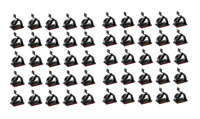 50Pcs Adjustable Cable Management Clips for TV PC Ethernet Under Desk Wall