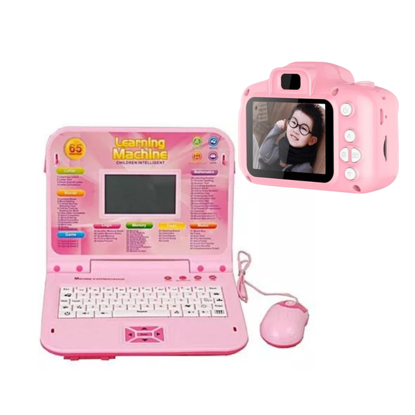 Kids Educational 65 Function Laptop And Smart Digital Camera - Combo