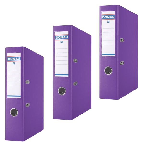 Donau Lever Arch File 75mm, Violet (Pack of 4)