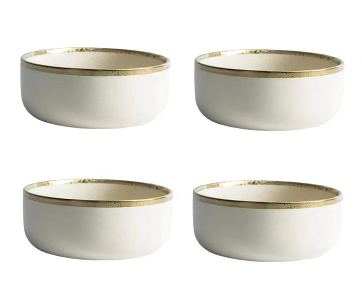 Contemporary Matte Finish Ceramic Serving Bowl - Set of 4