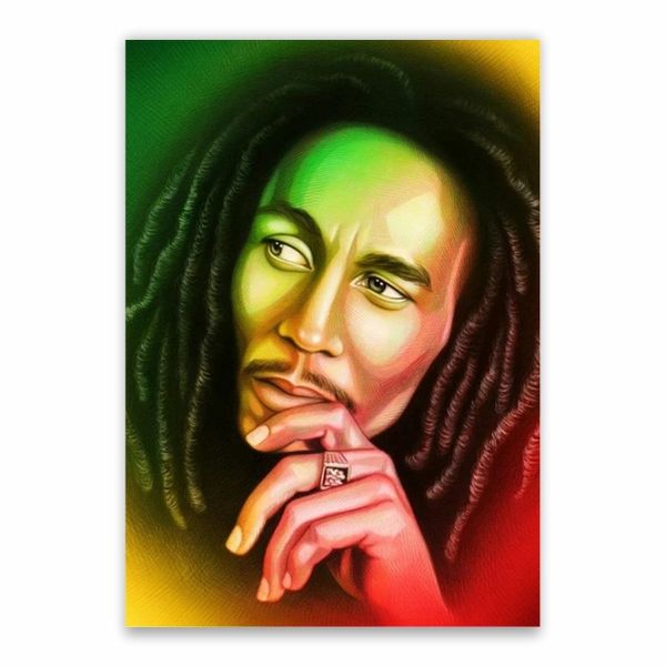Bob Marley Green - Yellow and Red Poster - A1
