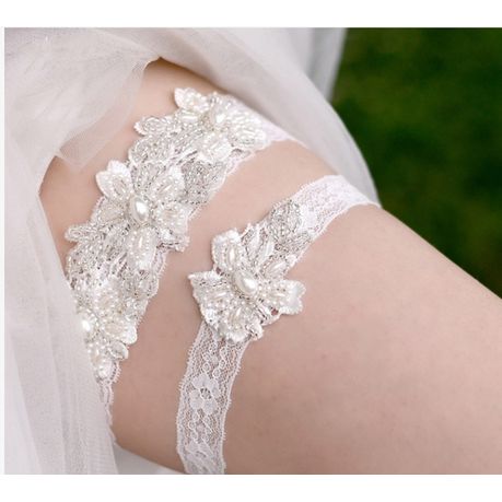 White Lace Wedding Garter Bridal Shower - One size, Shop Today. Get it  Tomorrow!