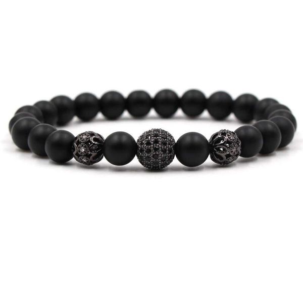 Argent Craft Black Matte Agate Bracelet With Bla image