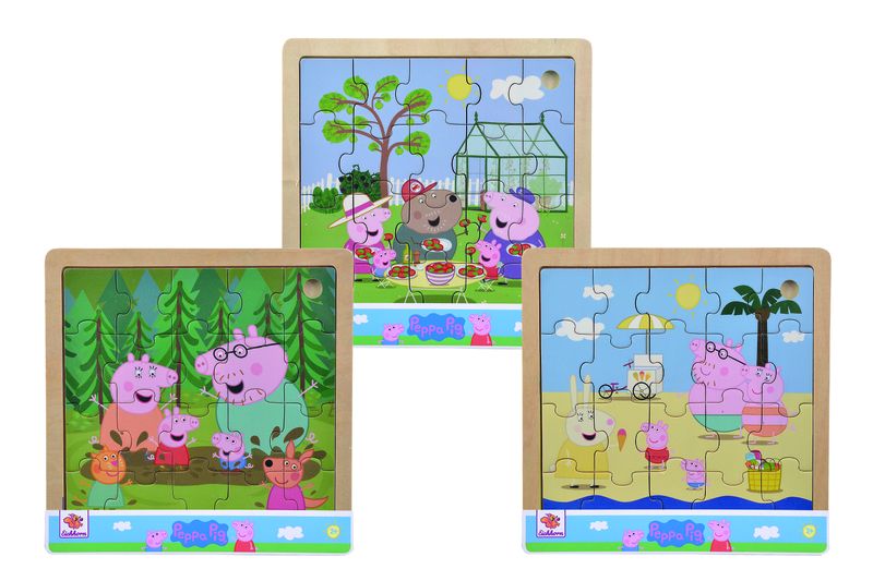 Peppa Pig Wooden Inlay Puzzles 3 Assorted - Blind Pack