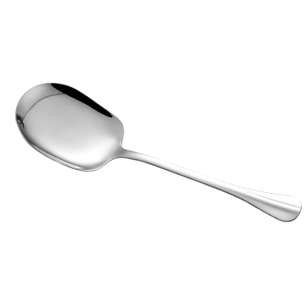 Elegant Mirror Polished Large Stainless Steel Serving Spoon - Silver