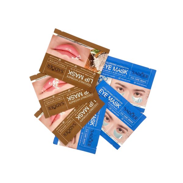 Sadoer Eye Mask &amp; Lip Mask Combo Pack Of 6