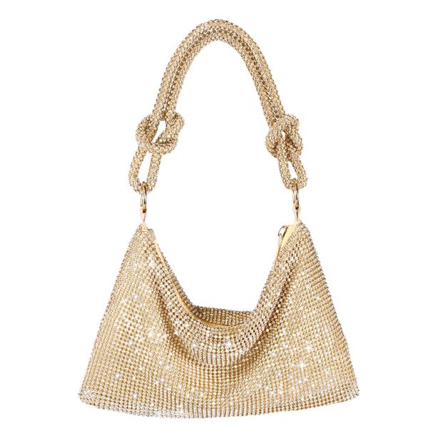 Rhinestone Purse Sparkly Evening bag Silver Clutch Purses for Women Evening