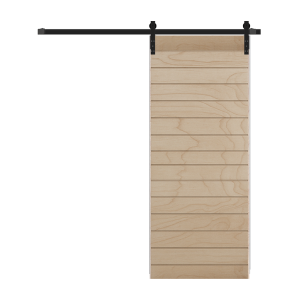 Sliding Barn Door - Horizontal Slat - Pine - Interior Door - Natural Finish