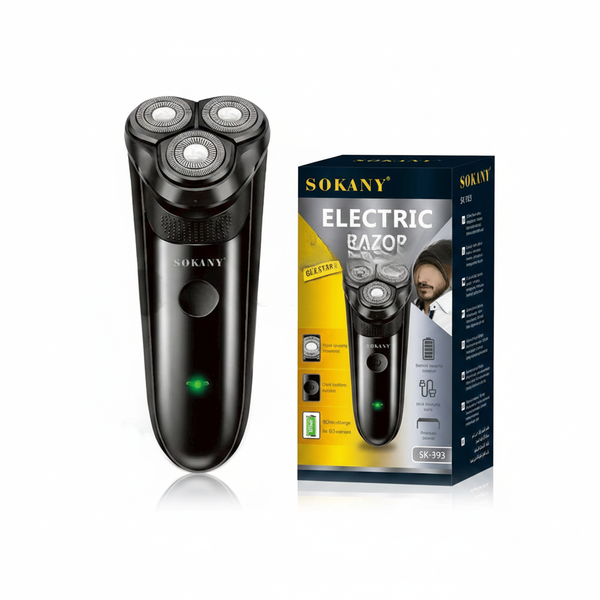Sokany 3 Head Electric Razor with Trimmer - Rechargeable Grooming Tool