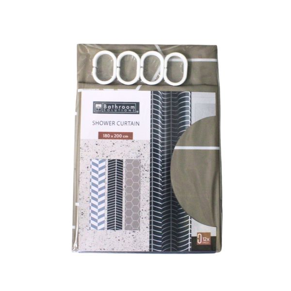 Bathroom Solutions Shower Curtain - 180x200cm - Brown