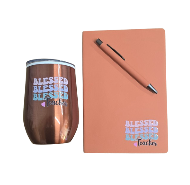 Teacher Notebook/Tumbler Set 3pc - Orange Box