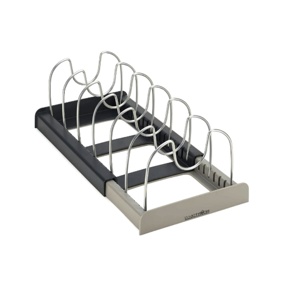Adjustable Organizer Rack for Pans &amp; Pot Lids, Expandable Kitchen Storage